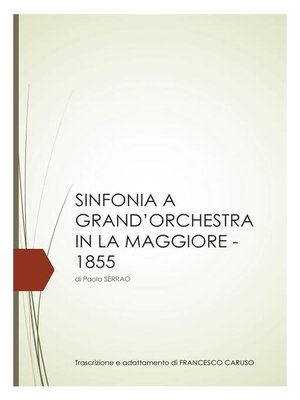 cover image of P. Serrao--Sinfonia a Grand'orchestra